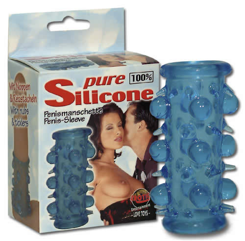 Køb Pure Silicone Penis-Sleeve Blå