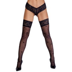 Selvsiddende Strmper med Rose Mnster