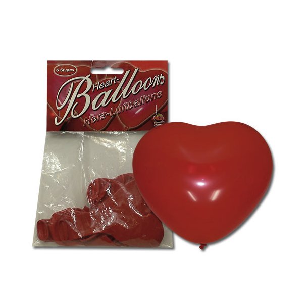 Hjerte Luftballoner 6 stk