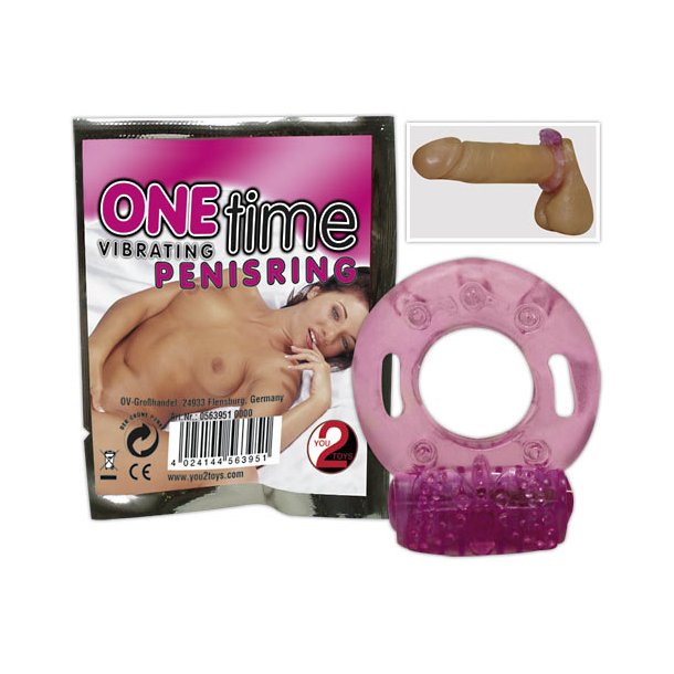 Engangs penisring med vibrator Pink