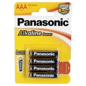 Panasonic AAA Alkaline Micro Battrier 4 stk